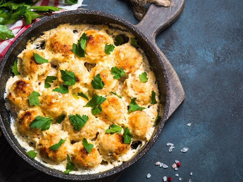 Gnocchi gratinados con queso parmesano