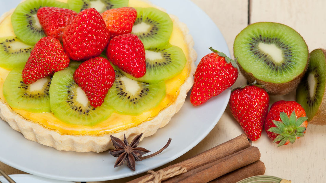 Tarta de Yogurt Griego con Frutas Tropicales